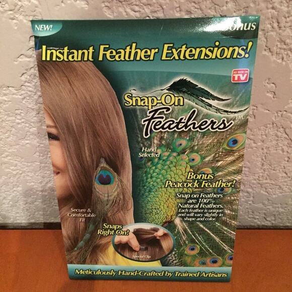 As Seen On TV Instant Peacock Feather Extensions Snap On - Picture 1 of 8
